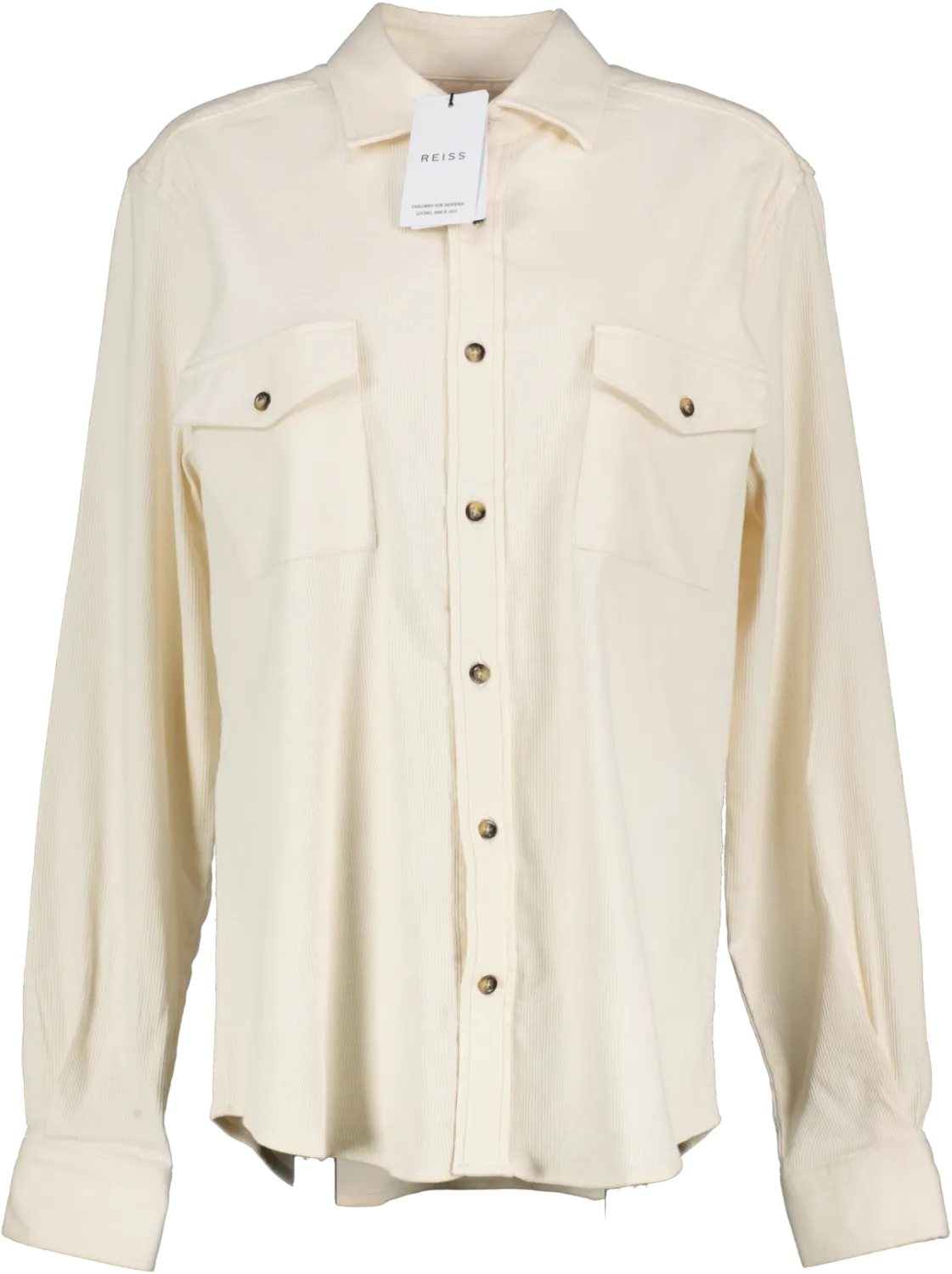 REISS Cream Ecru Twill Shacket / Overshirt UK L