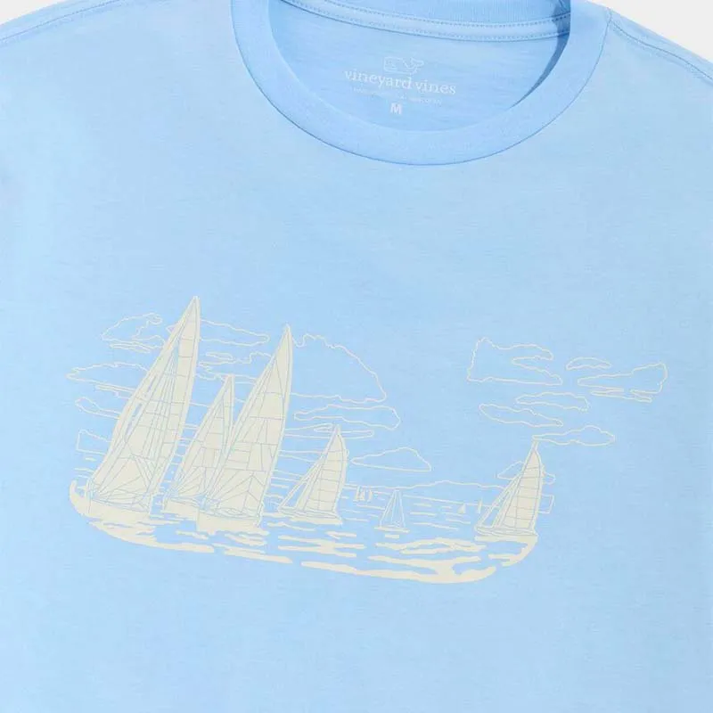 Sailboat Whale Fill Short Sleeve Pocket T-Shirt