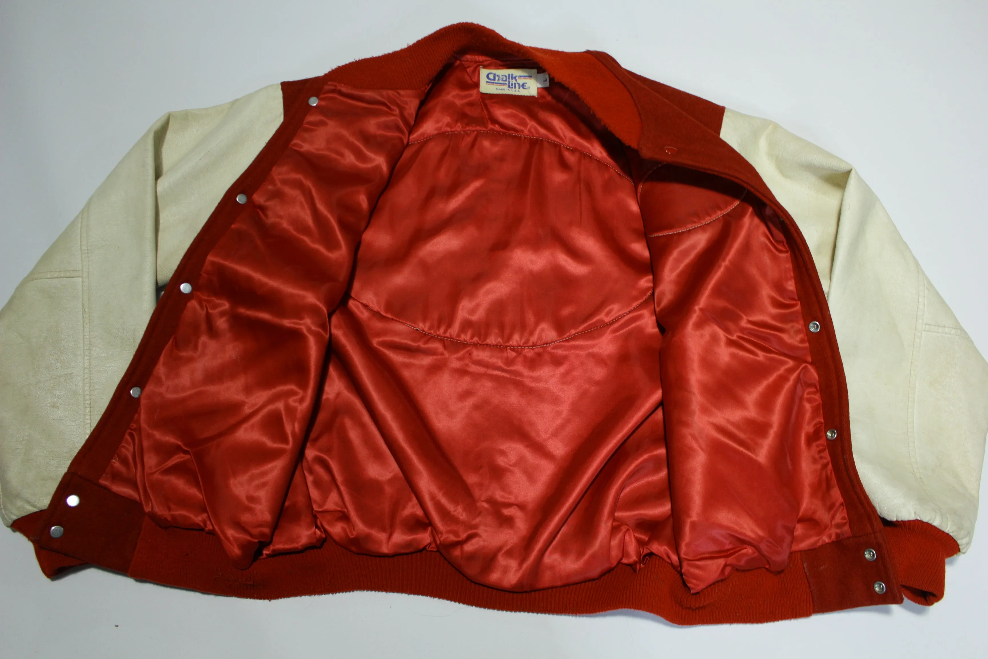 San Francisco 49ers Vintage 80's Chalk Line Made in USA Letterman's Bomber Leather Jacket