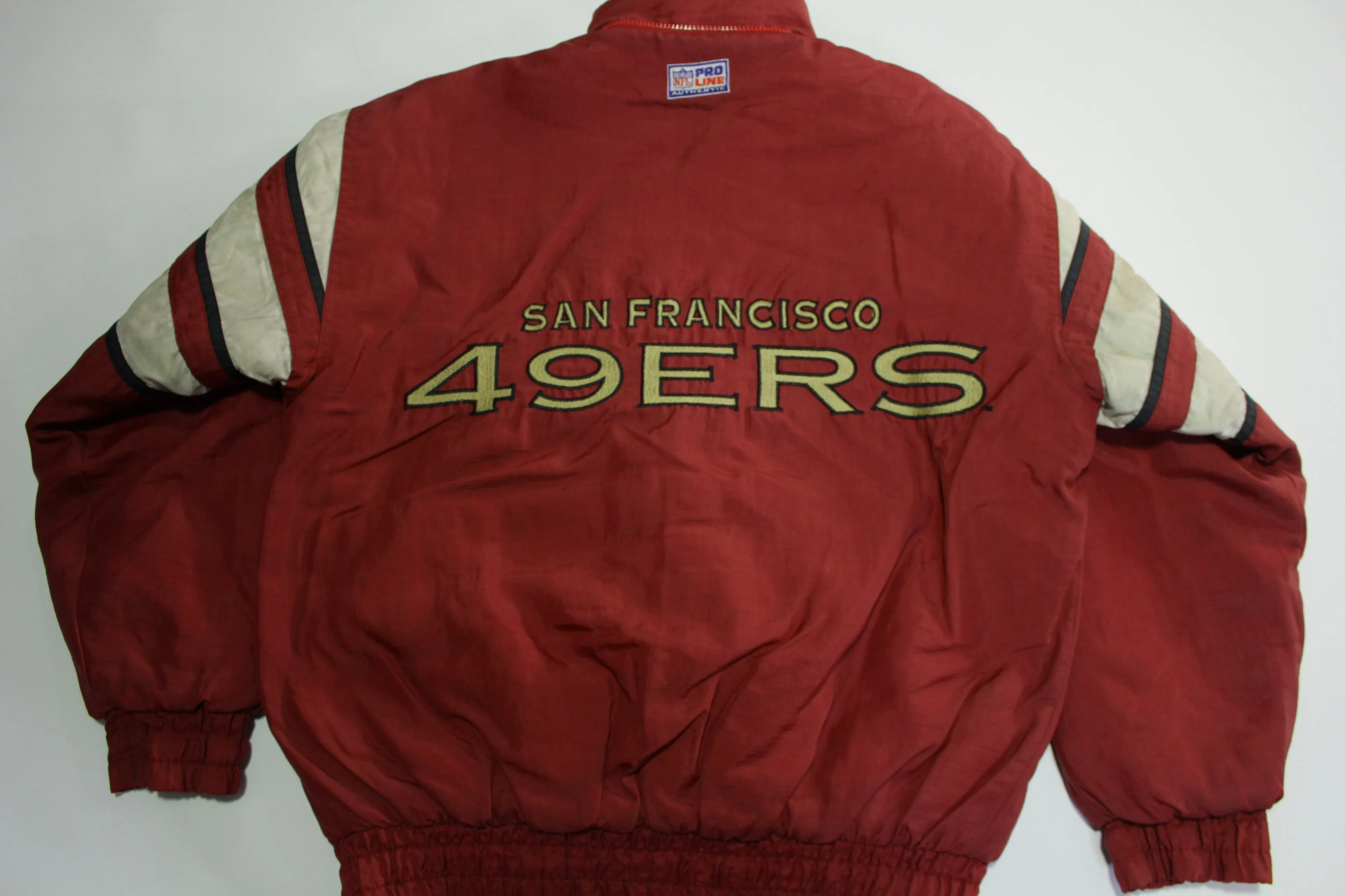 San Francisco 49ers Vintage 90's Logo Athletic Distressed Puffer Parka Jacket