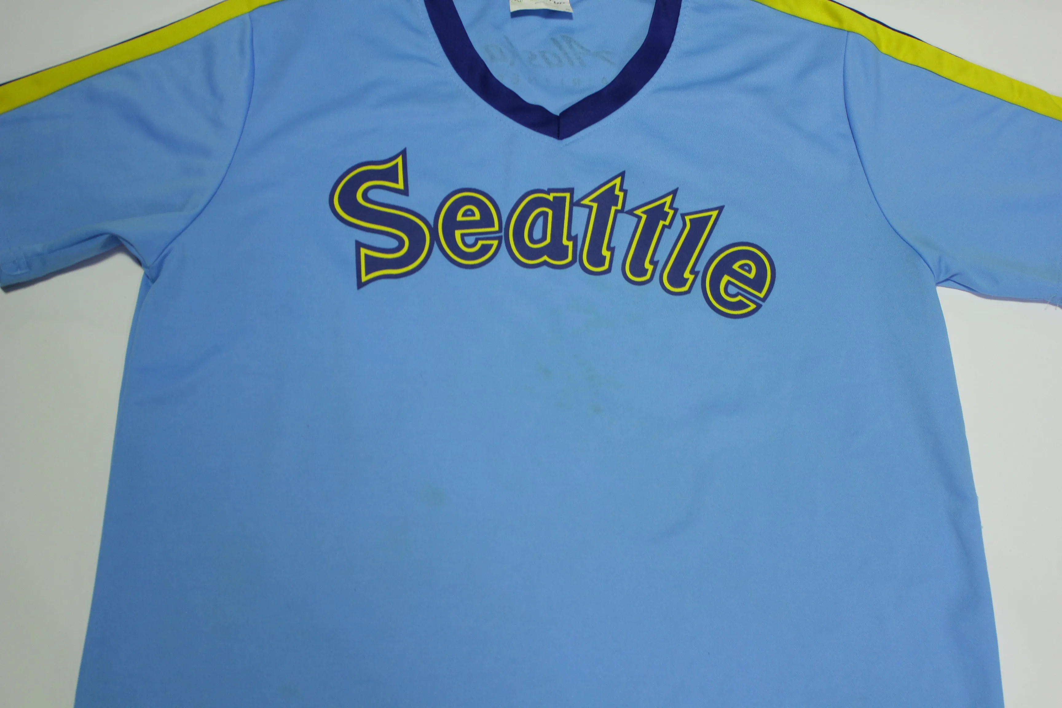 Seattle Mariners Throwback Alaska Airlines Baseball Polyester Jersey all