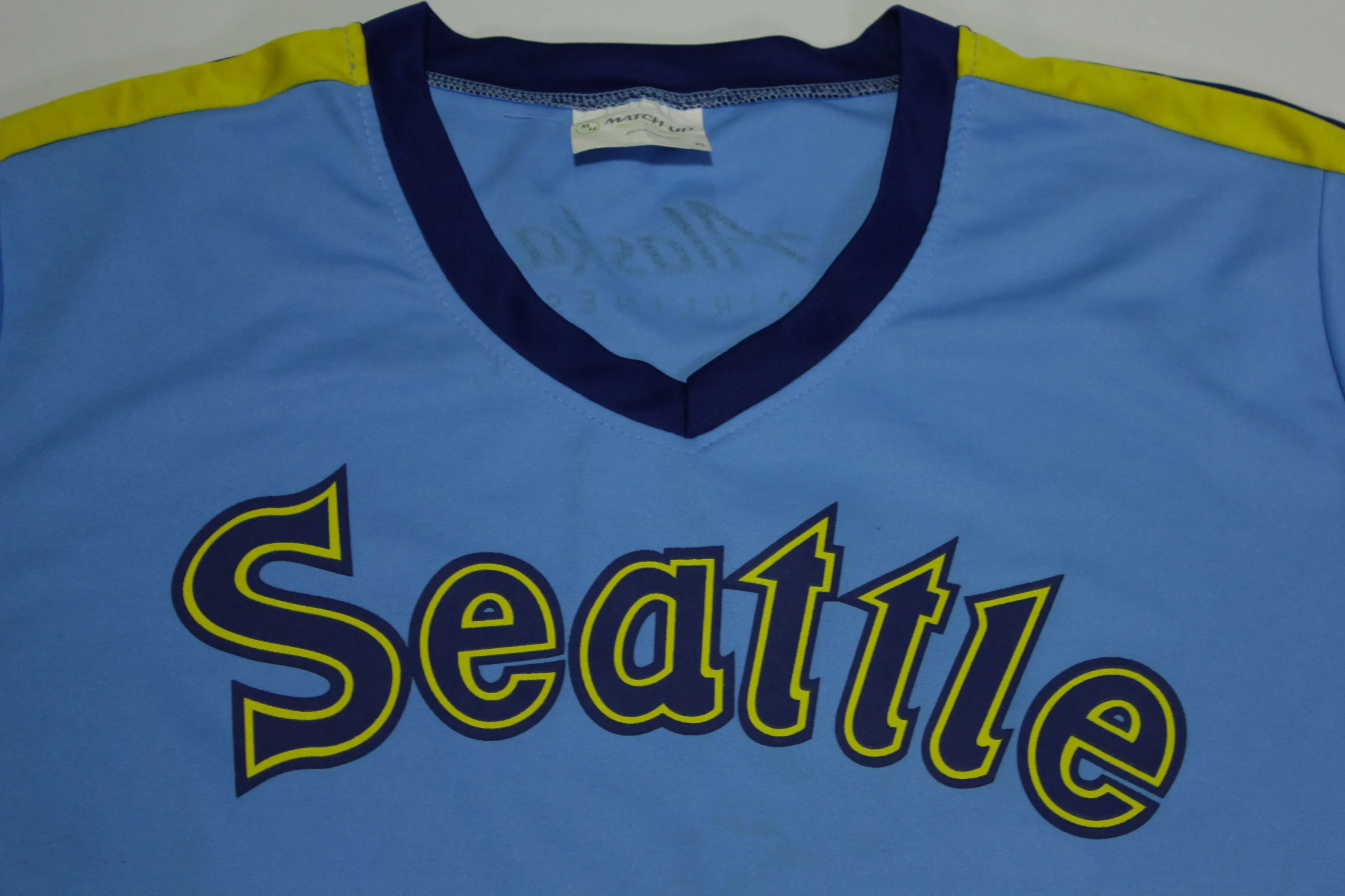 Seattle Mariners Throwback Alaska Airlines Baseball Polyester Jersey all