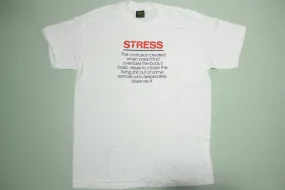 Stress Asshole Vintage 80's Touch of Gold USA Single Stitch White T-Shirt