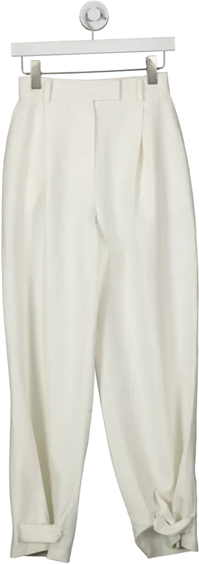 The Frankie Shop White Pleated Len Strap Trousers UK XS