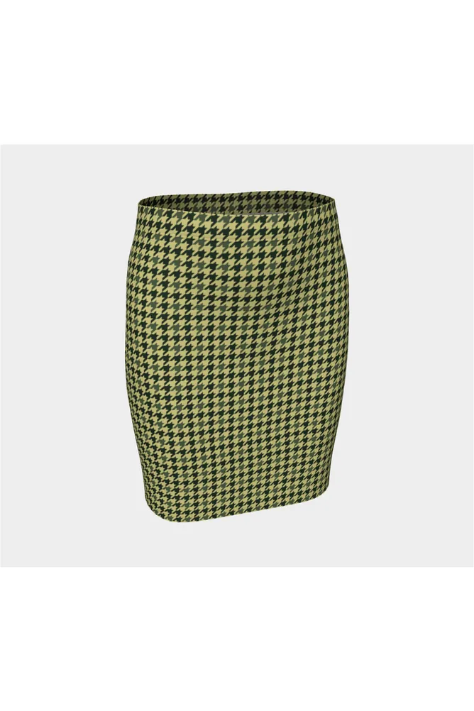 Woodland Camo Houndstooth Fitted Skirt