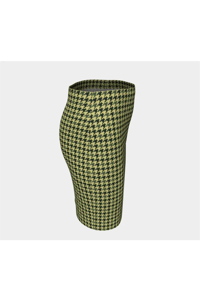 Woodland Camo Houndstooth Fitted Skirt