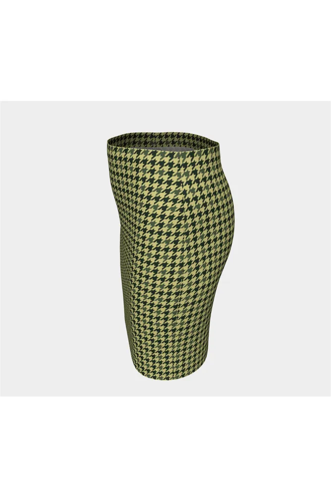 Woodland Camo Houndstooth Fitted Skirt