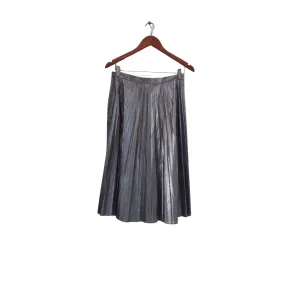 ZARA Silver Shiny Pleated Midi Skirt | Gently used |